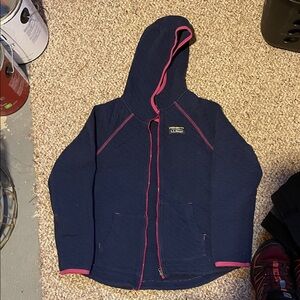 L.L. Bean Kids Navy and Pink Raincoat